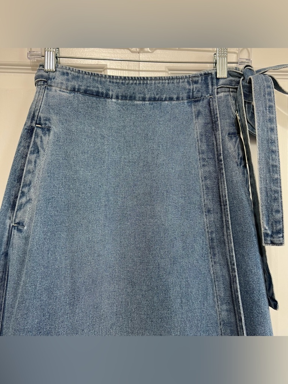 NEW Anthropologie Citizens Of Humanity Madelyn Denim Midi Wrap Skirt Size XS - Picture 4 of 16
